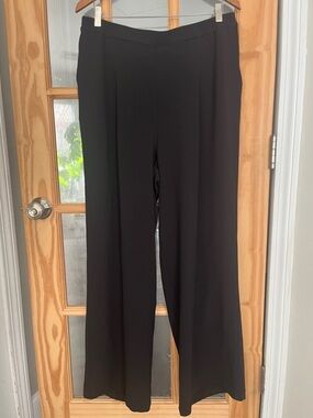 Linea by Louis Dell'Olio flowy wide leg pull on elastic Pants, Black, 18W